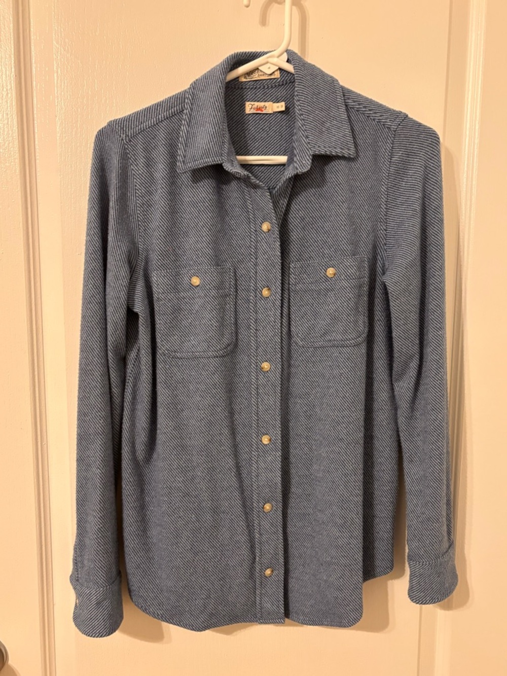Faherty Legend Sweater Shirt; Glacier Blue; Women's Size XS